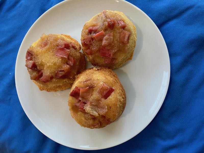 Rhubarb streusel cupcakes are a perfect treat for breakfast or an elegant afternoon tea. JACK CLEMONS PHOTO